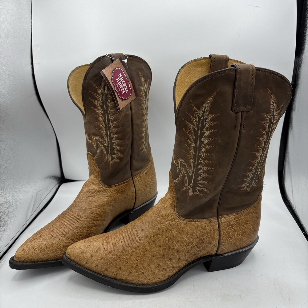 Nocona Boots Mens Size 11 EEE Ostrich Leather Brown Western Cowboy 7093214303